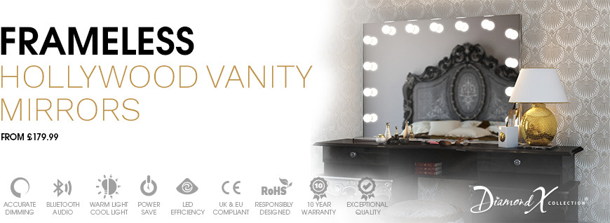 Frameless Hollywood Vanity Mirrors