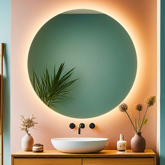 Round Backlit Bathroom Mirror (Shaver)