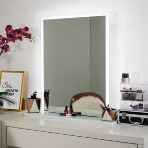 Diamond Edge-lit Table-top Audio Makeup Mirror (grand)