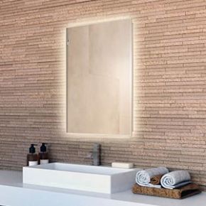 Tall Backlit Bathroom Mirror (Shaver)
