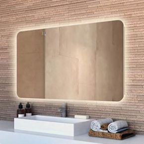 Wide Backlit Bathroom Mirror (Slim)