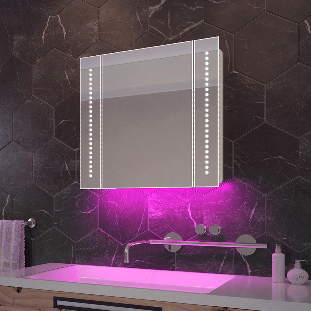 LED Bathroom with RGB Ambient Lighting Light Mirrors