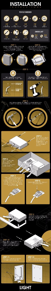 how to install an LED Illuminated mirror infographic